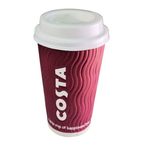 Costa Coffee Large 20oz Ripple Cup with Sip Thro Lid (Pack of 24)