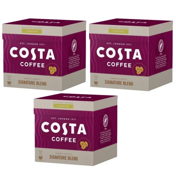 Costa Coffee Cappuccino Pods Dolce Gusto 3x16 Pods 24 Drinks BB DATE 06/22